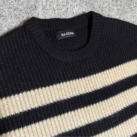 Naadam 100% Cashmere Striped Crewneck Sweater - XS - Picture 6 of 15